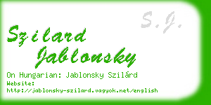 szilard jablonsky business card